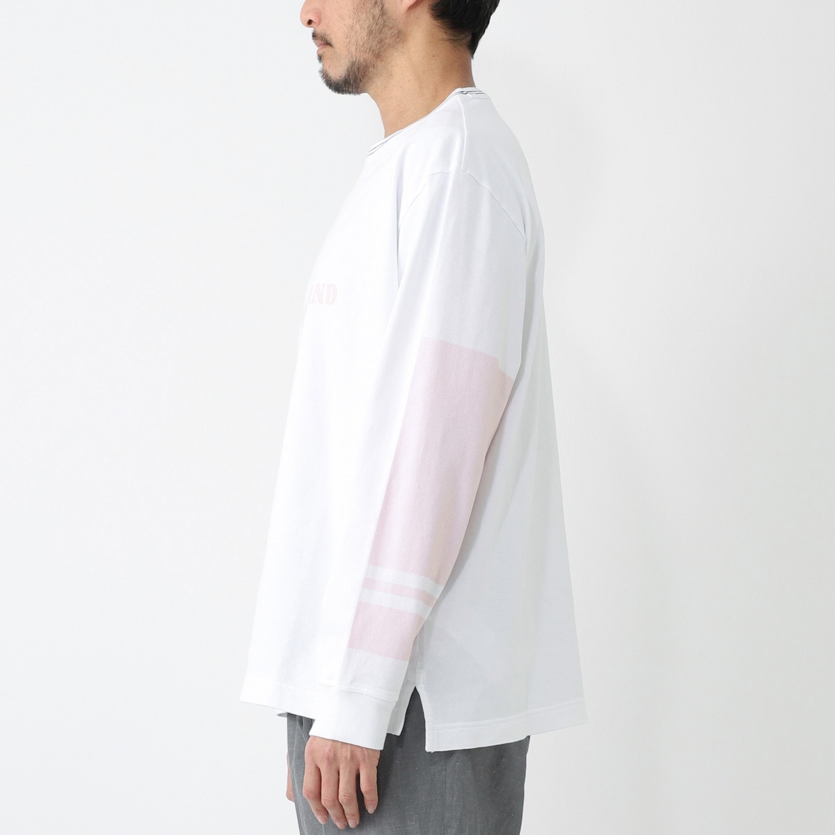 STONE  ホワイト長袖Tシャツ XL Stone Island ストーンアイランド ガーメントダイ ロンT