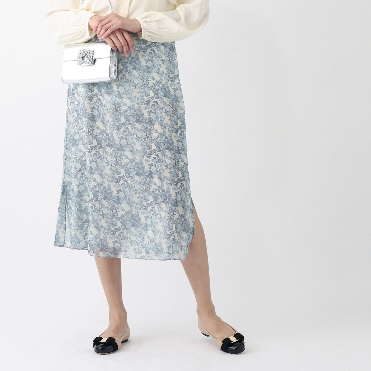 CELINE セリーヌ スカート/JUPE FENTES COTE BOUTONS TRIOMPHE 