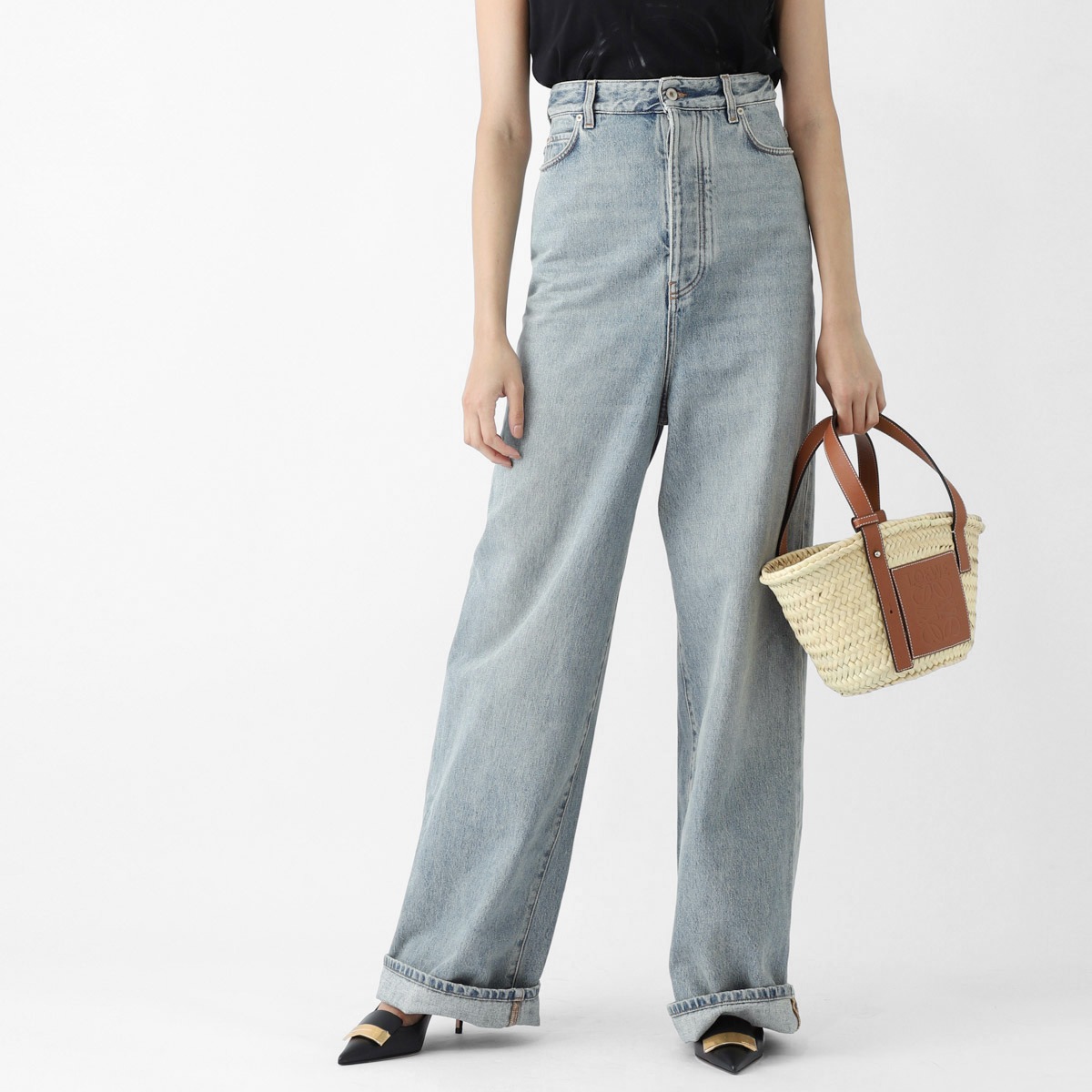 【アウトレット】LOEWE ロエベ ボタンフライジーンズ/BUSTIER HIGH WAISTED JEANS レディース