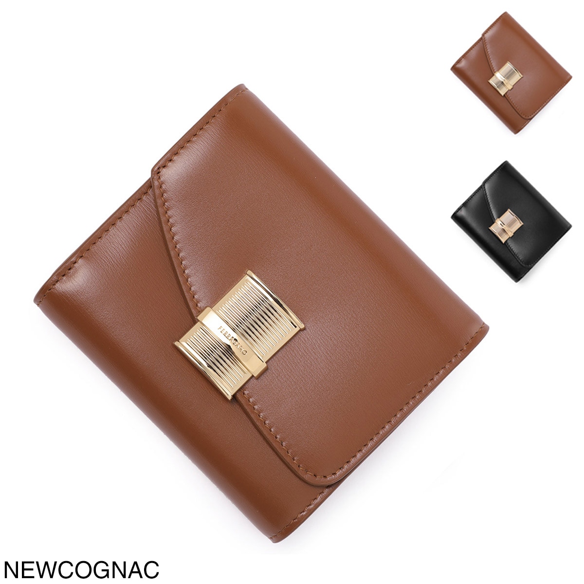 Ferragamo☆フェラガモ 三つ折り財布 FERRAGAMO フェラガモ 3つ折り財布 小銭入れ付き/コンパクト