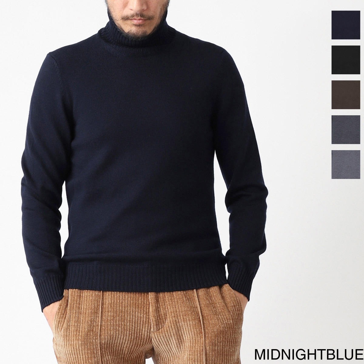 Gran Sasso ブルー モックネック　タートルネックセーター　グランサッソ Gran Sasso グランサッソ タートルネックニット/CICLISTA M/L