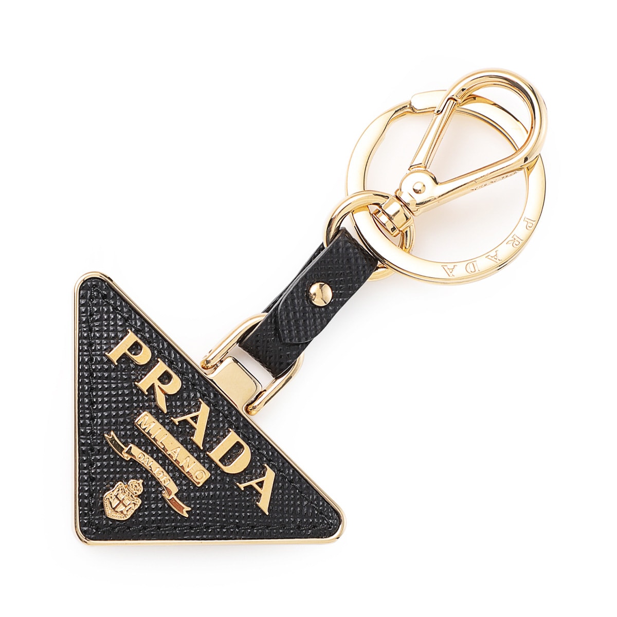 美品 プラダ PRADA キーリング バッグチャーム キーホルダー ブラック 美品 プラダ PRADA キーリング バッグチャーム キーホルダー