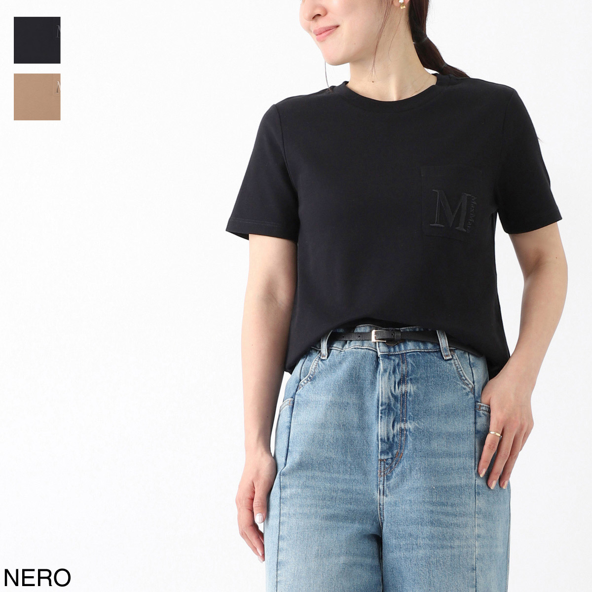 S Max Mara エスマックスマーラ クルーネックTシャツ/MADERA