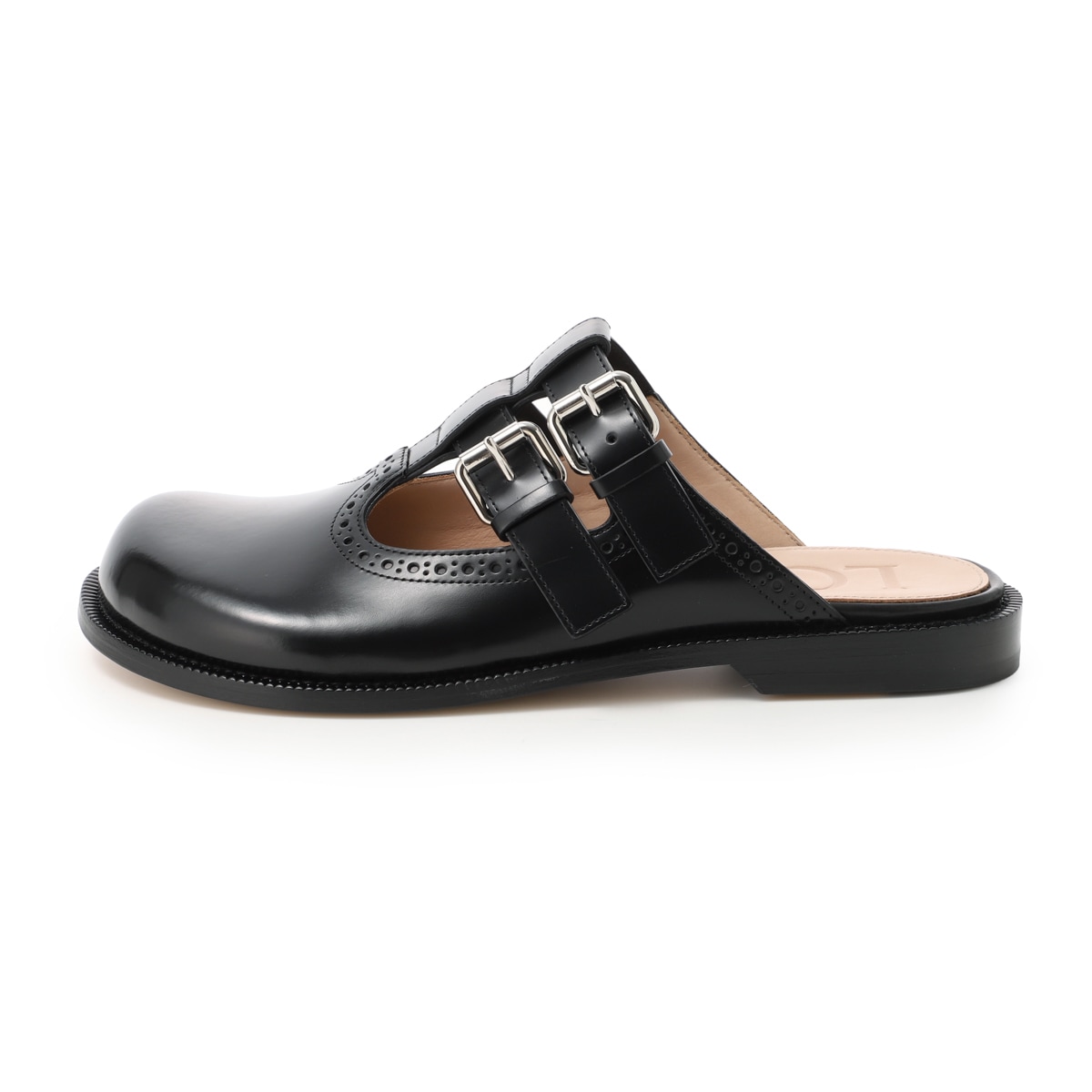 LOEWE メリージェーンミュール レザーメタリック ダブルバックル LOEWE ロエベ ミュール/LOEWE CAMPO MARY JANE MULE【大きい