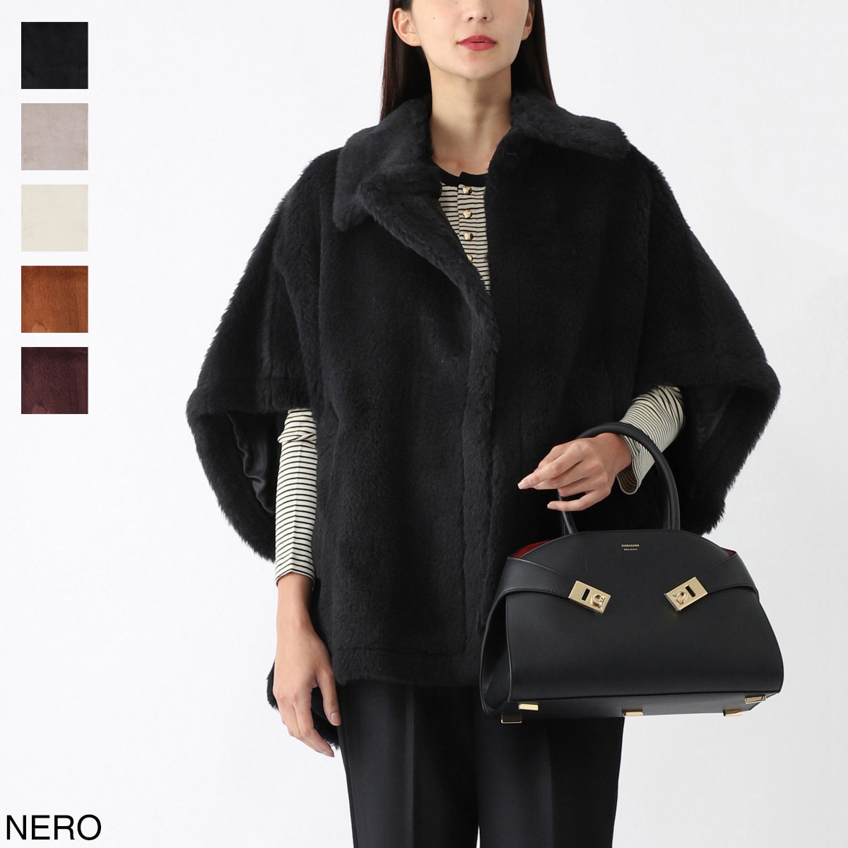 Max Mara マックスマーラ ケープ/ポンチョ/TEBE1 テディベアケープ ファー ボア ジャケット レディース