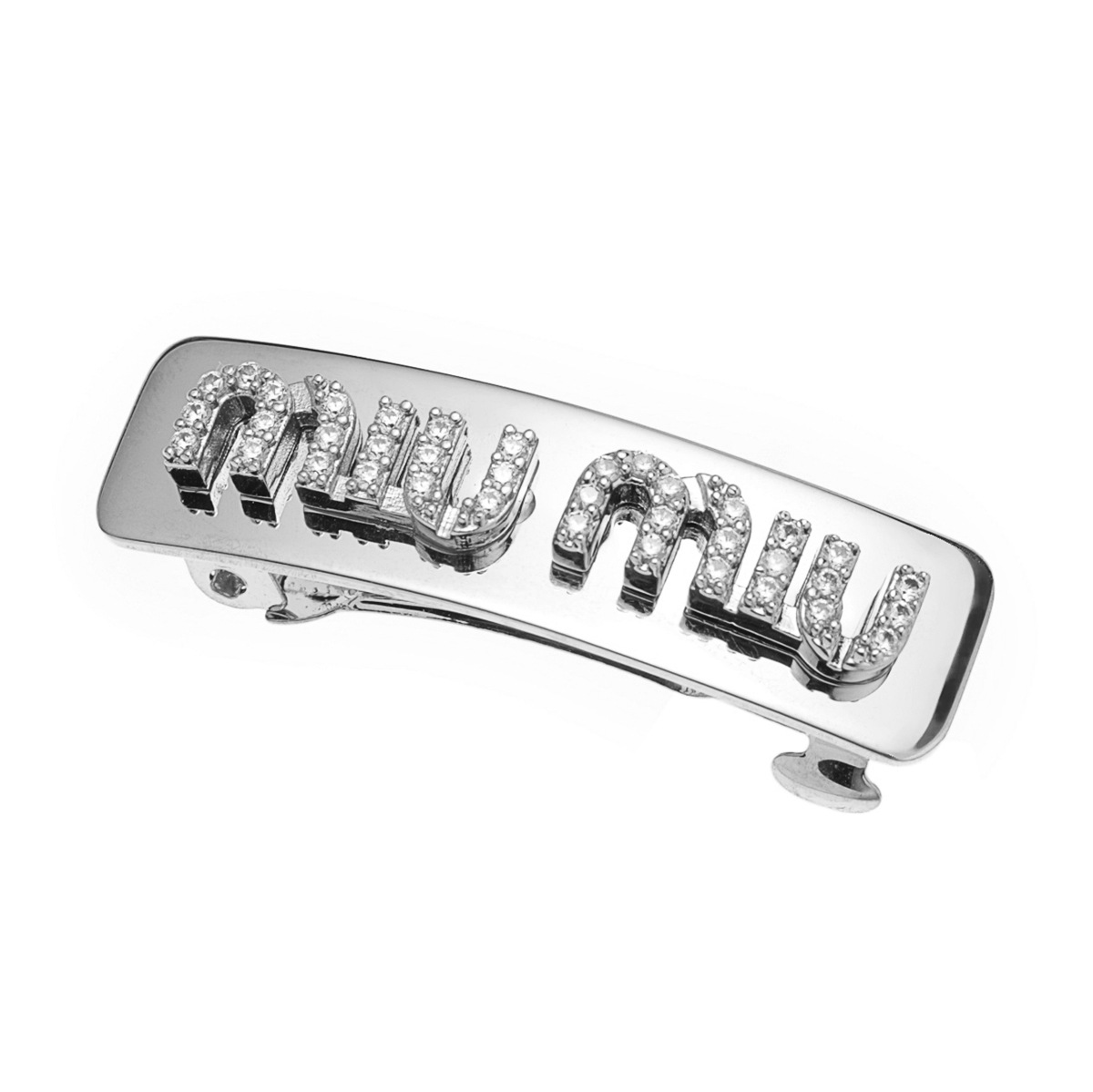 miu miu ミュウミュウ ヘアクリップ/ACCIAIO+CRYSTAL レディース