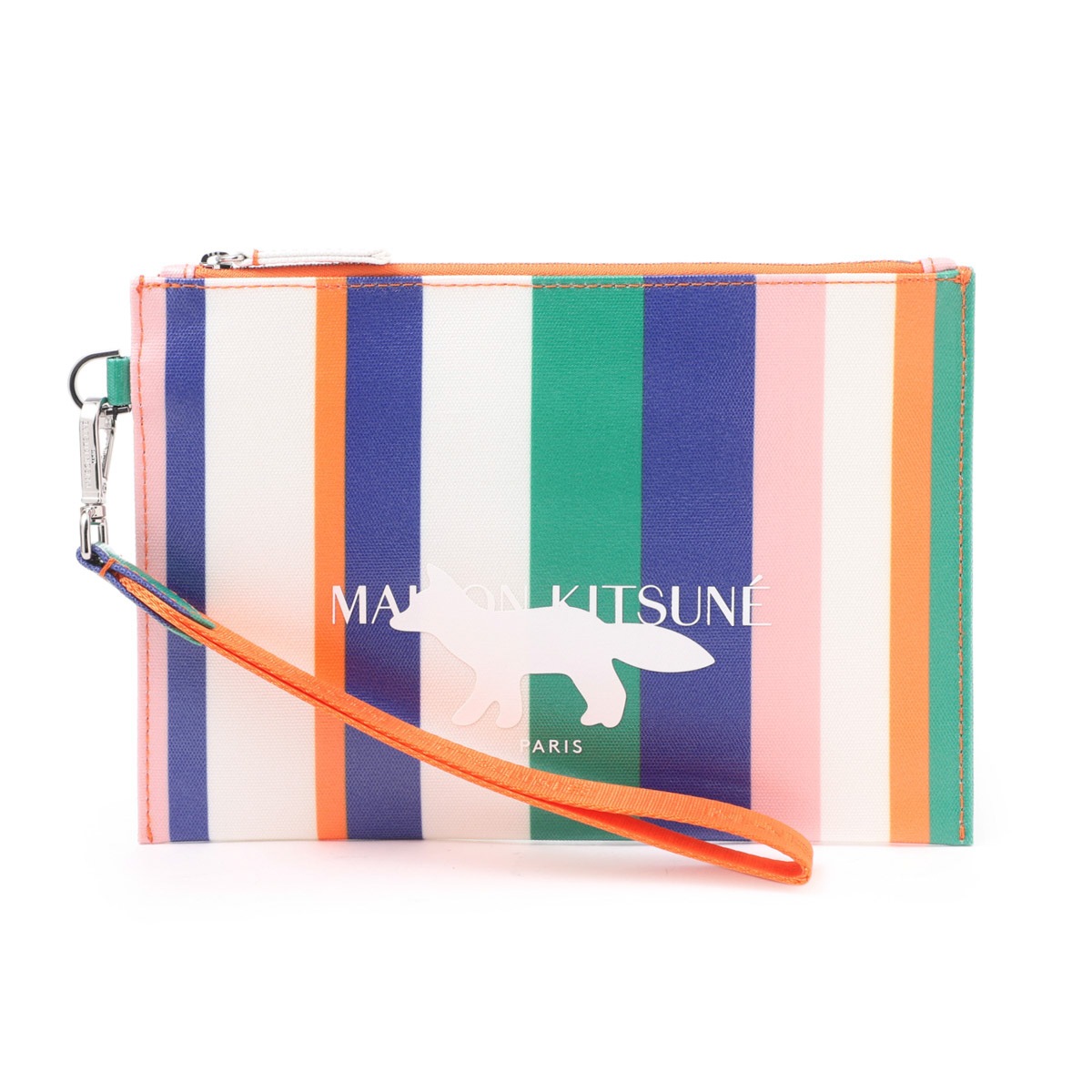 【アウトレット】【訳あり】 MAISON KITSUNE メゾンキツネ クラッチバッグ/ポーチ/STRIPE PORCH【返品交換不可】