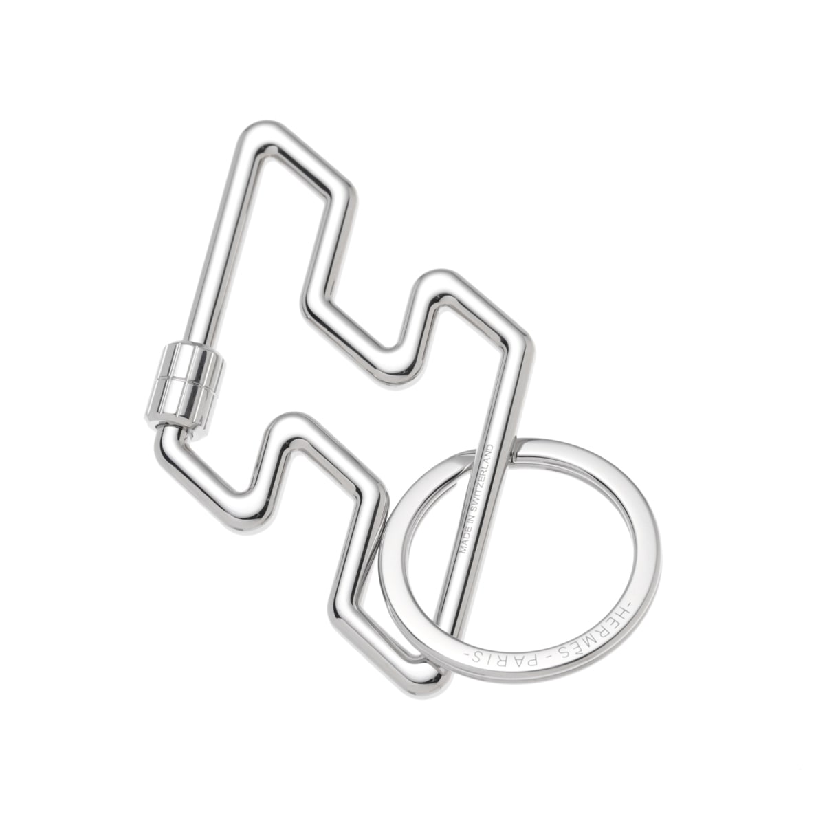 HERMES エルメス キーリング/バッグチャームシルバー/H TOO