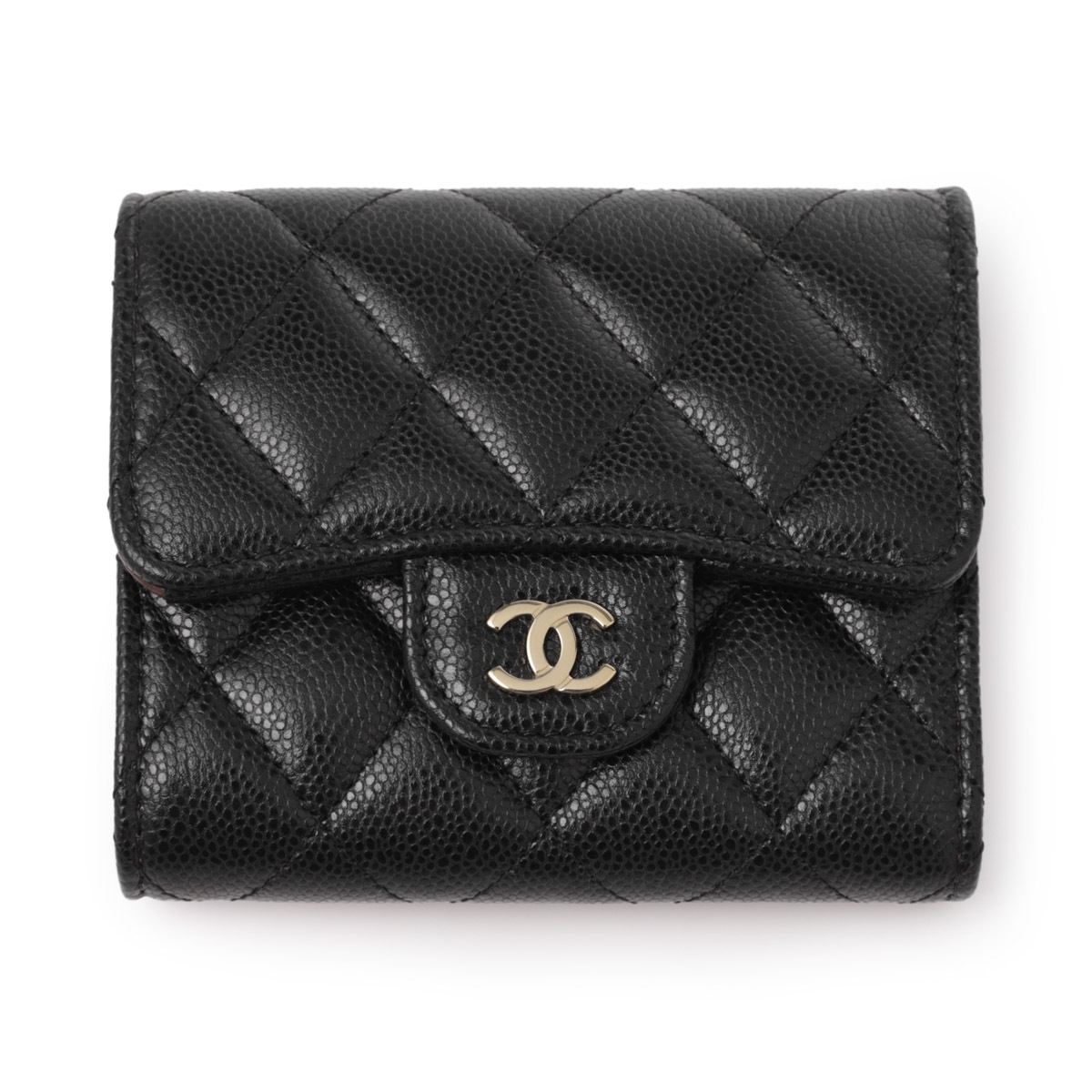 CHANEL 三つ折財布 関税無_即完のネイビー_限定ロゴ_CHANEL_三つ折り_財布_ミニ財布