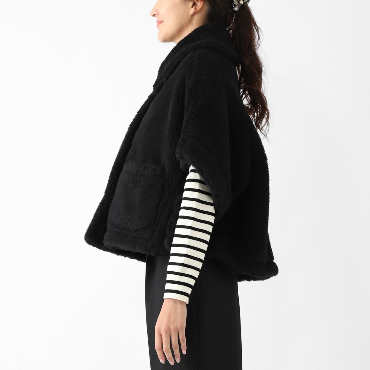 ✨極美品✨　ドリスバンノッテン　リネン　プルオーバー　ケープ　ポンチョ　ボレロ Max Mara（マックスマーラ） ケープ NEWMANTO ポンチョ ブラウン