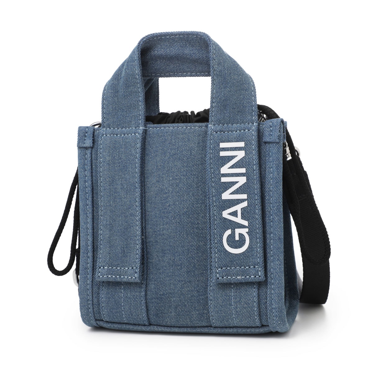 【関税込み】 ☆GANNI☆ デニム テック ミニ トートバッグ GANNI ガニー トートバッグ 2WAY/ショルダーバッグ/RECYCLED