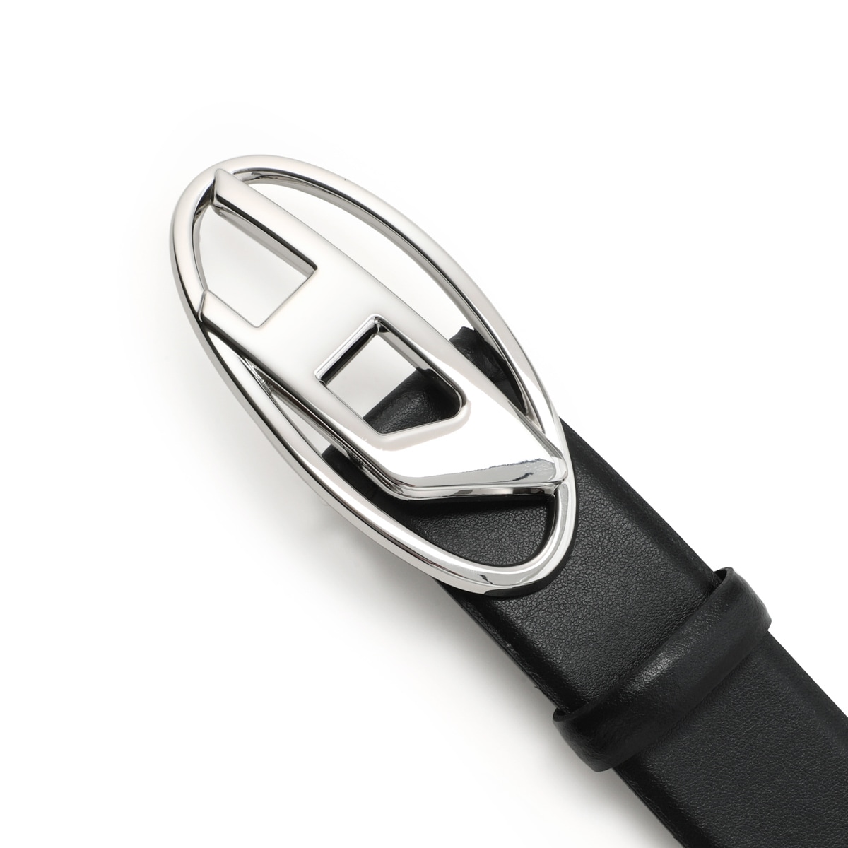 DIESEL ベルト OVAL D LOOP 黒（タグ&保存袋付き） B-1DR-LAYER 2.9cm leather belt with oval d logo｜ブラック｜メンズ