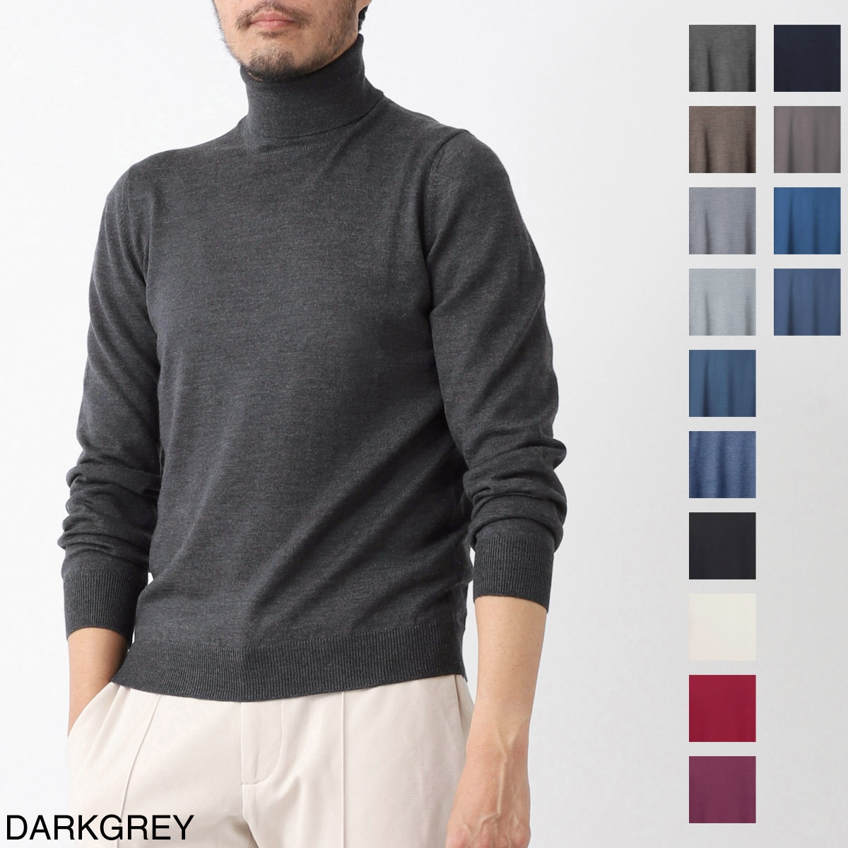 美品 グランサッソ タートルニットメリノウール 現行 XL グレー グランサッソ / GRANSASSO / タートルネック ニット / メリノ
