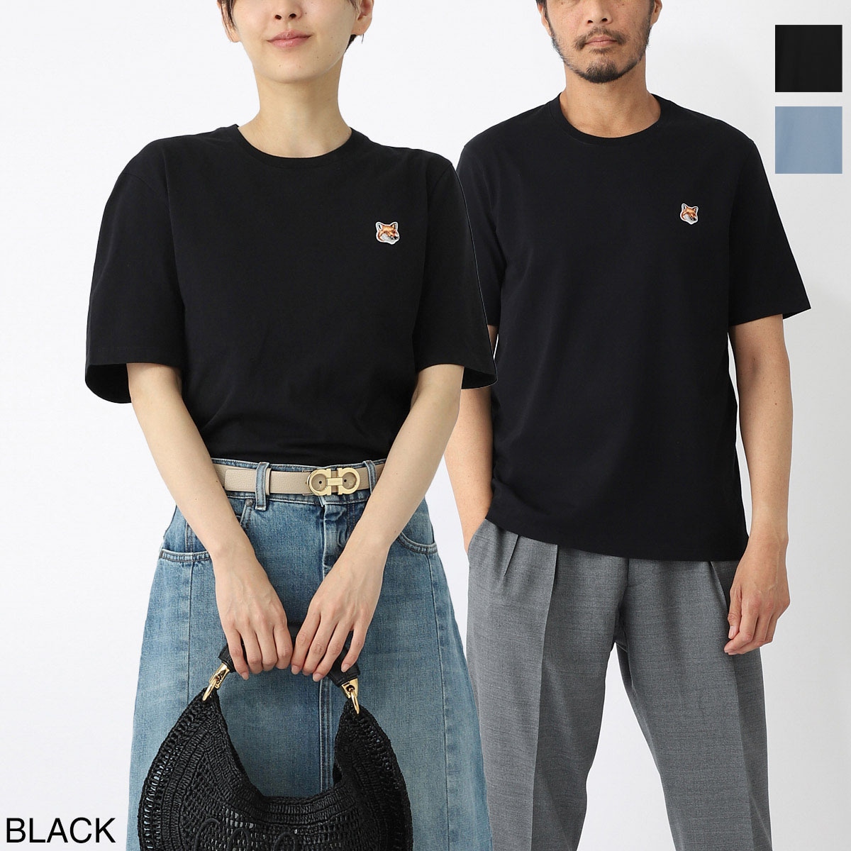 MAISON KITSUNE メゾンキツネ クルーネックTシャツ/FOX HEAD PATCH REGULAR TEE SHIRT メンズ