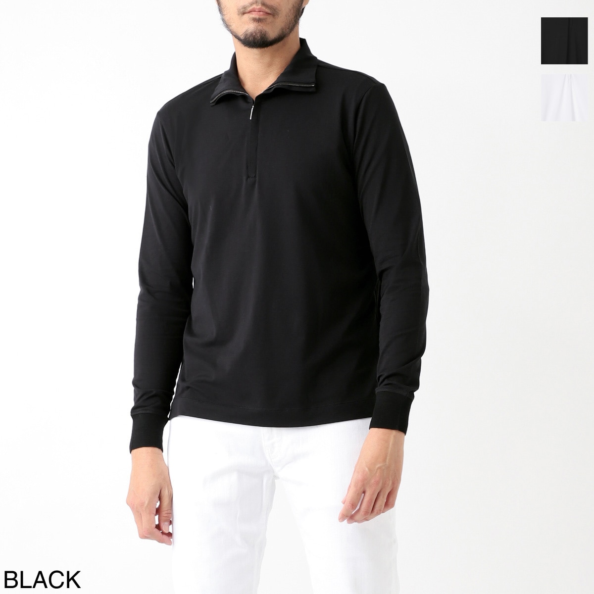 [あす着] クルチアーニ Cruciani ハーフジップカットソー メンズ アウトレット】Cruciani クルチアーニ ハーフジップカットソー【大きい