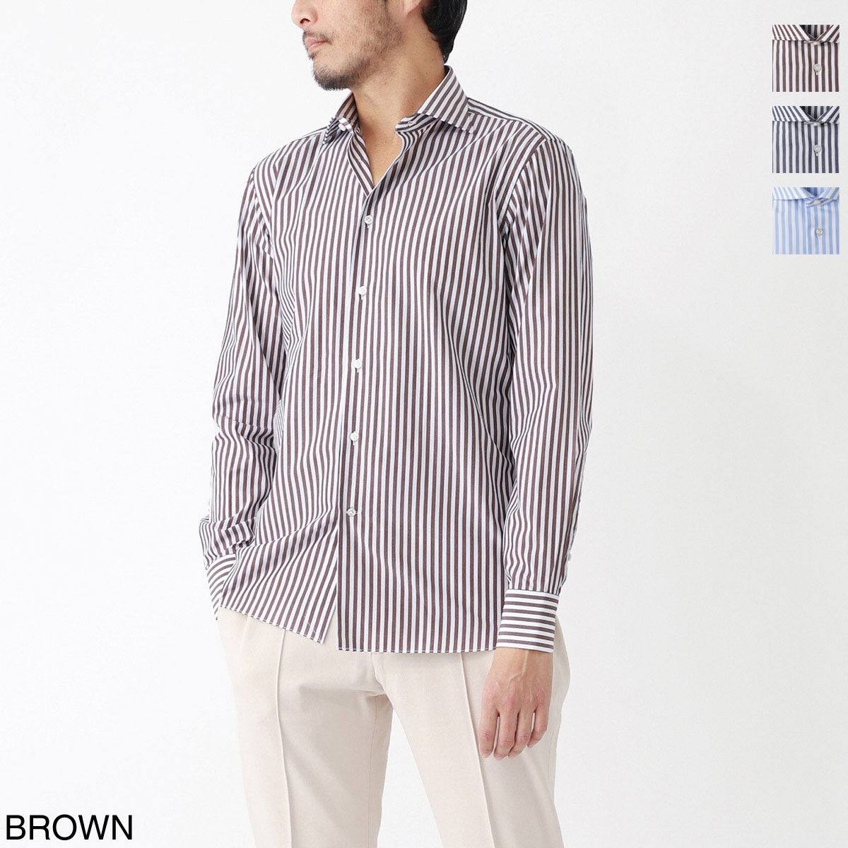 BORRIELLO ボリエッロ ワイドカラーシャツ/セミワイドカラー フレンチカラー/MARECHIARO SLIM FIT メンズ