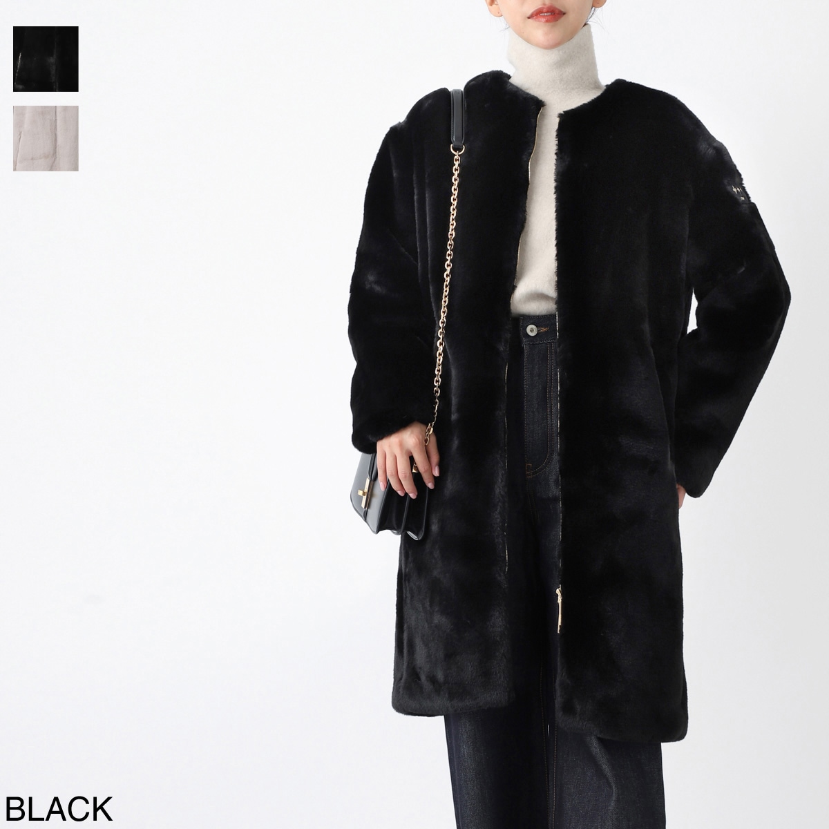 【新品】24AW TATRAS タミル ブラック 02 ファーコート 新品】24AW TATRAS タミル ブラック 02 ファーコート
