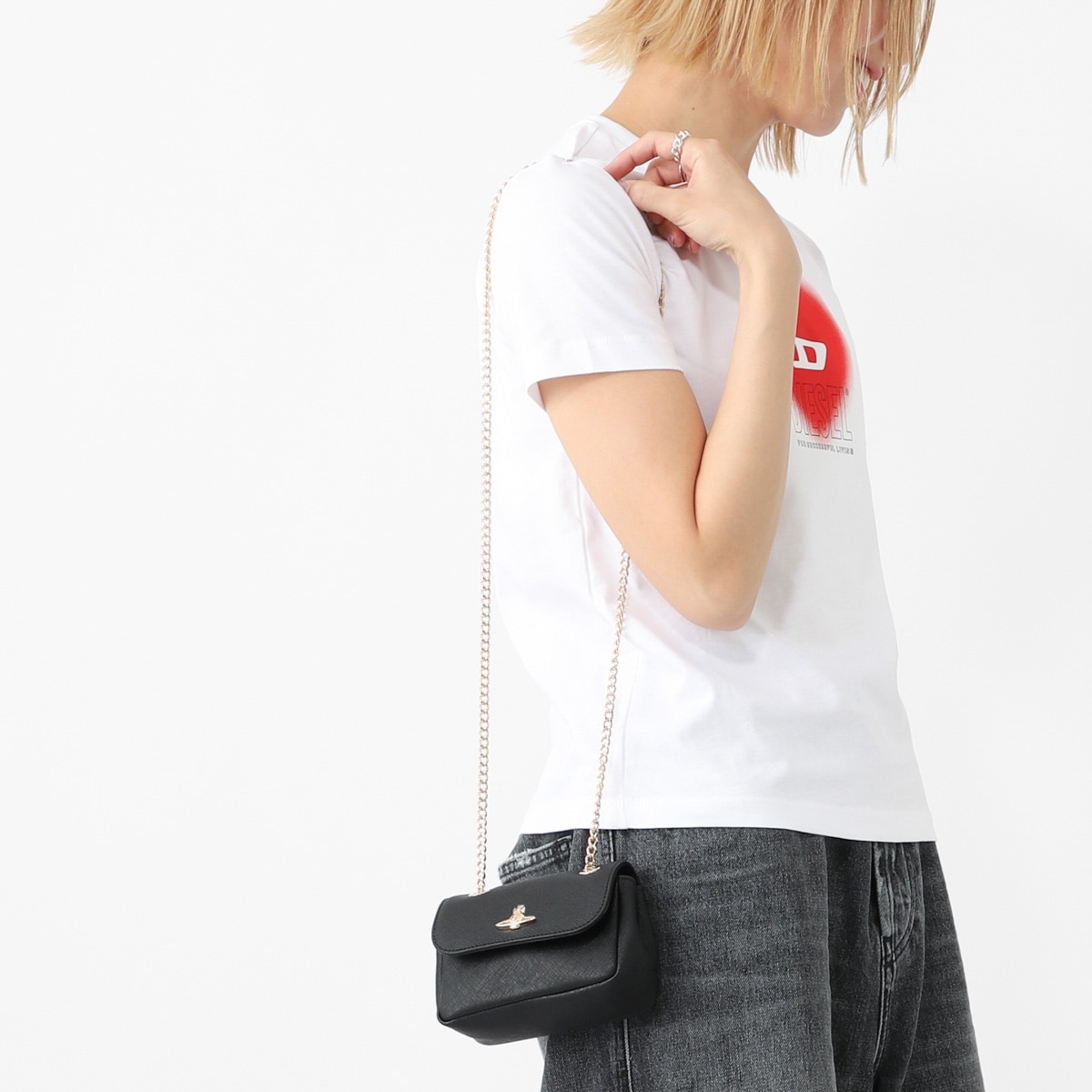 ショルダーバッグ・ポシェット Vivienne Westwood Small pulse chain cross bag black 5C01000B Vivienne Westwood ヴィヴィアンウエストウッド ショルダー