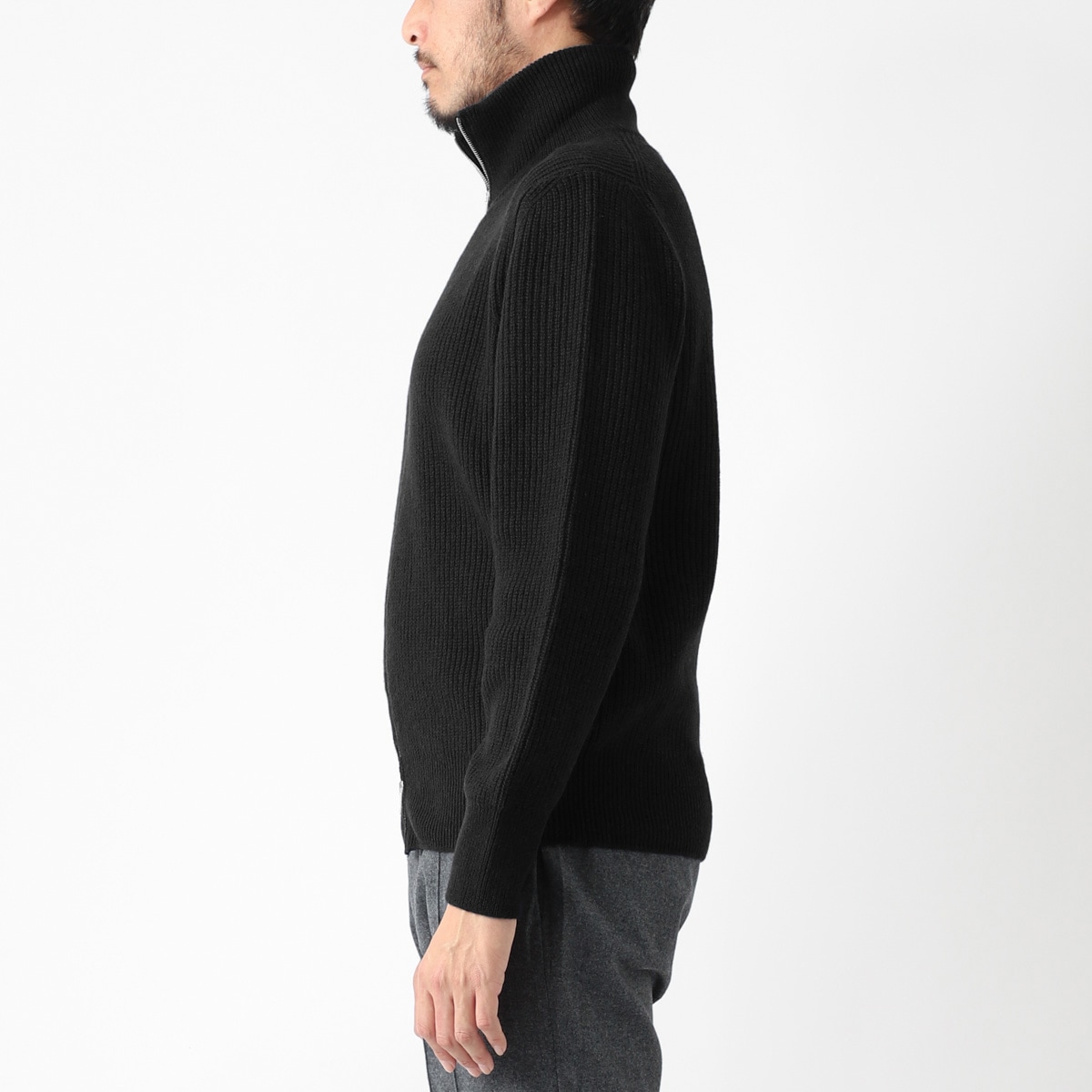 JOHN SMEDLEY ダークグレー ジップアップカーディガン☆ JOHN SMEDLEY ダークグレー ジップアップカーディガン☆