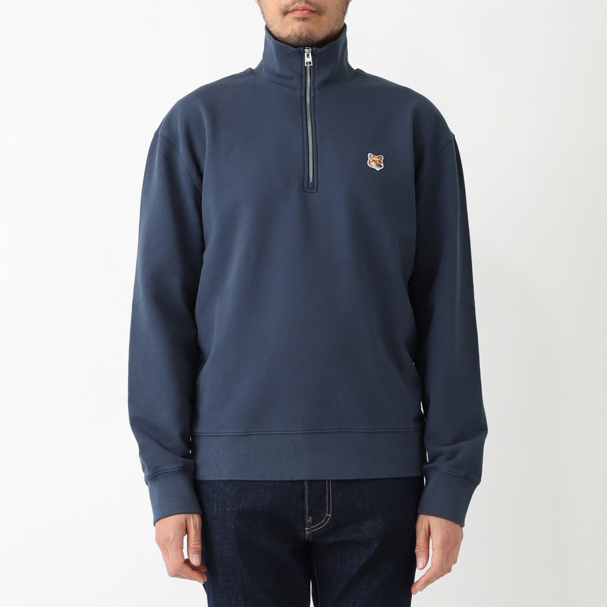 MAISON KITSUNE メゾンキツネ ハーフジップ スウェット/FOX HEAD PATCH