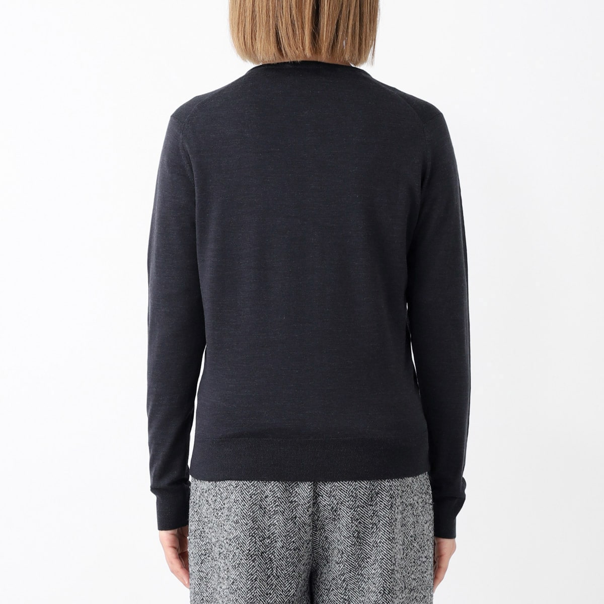 【アウトレット】【ラスト1点】JOHN SMEDLEY ジョンスメドレー クルーネック カーディガン/MILLY エクストラファインメリノウール 30ゲージ MODERN FIT レディース