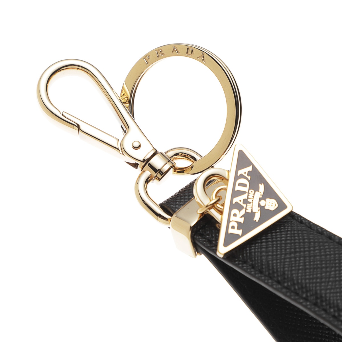 【良品】PRADAプラダ　バッグ　チャーム　匿名配送❤︎ PRADA プラダ キーリング/バッグチャームレザー/SAFFIANO