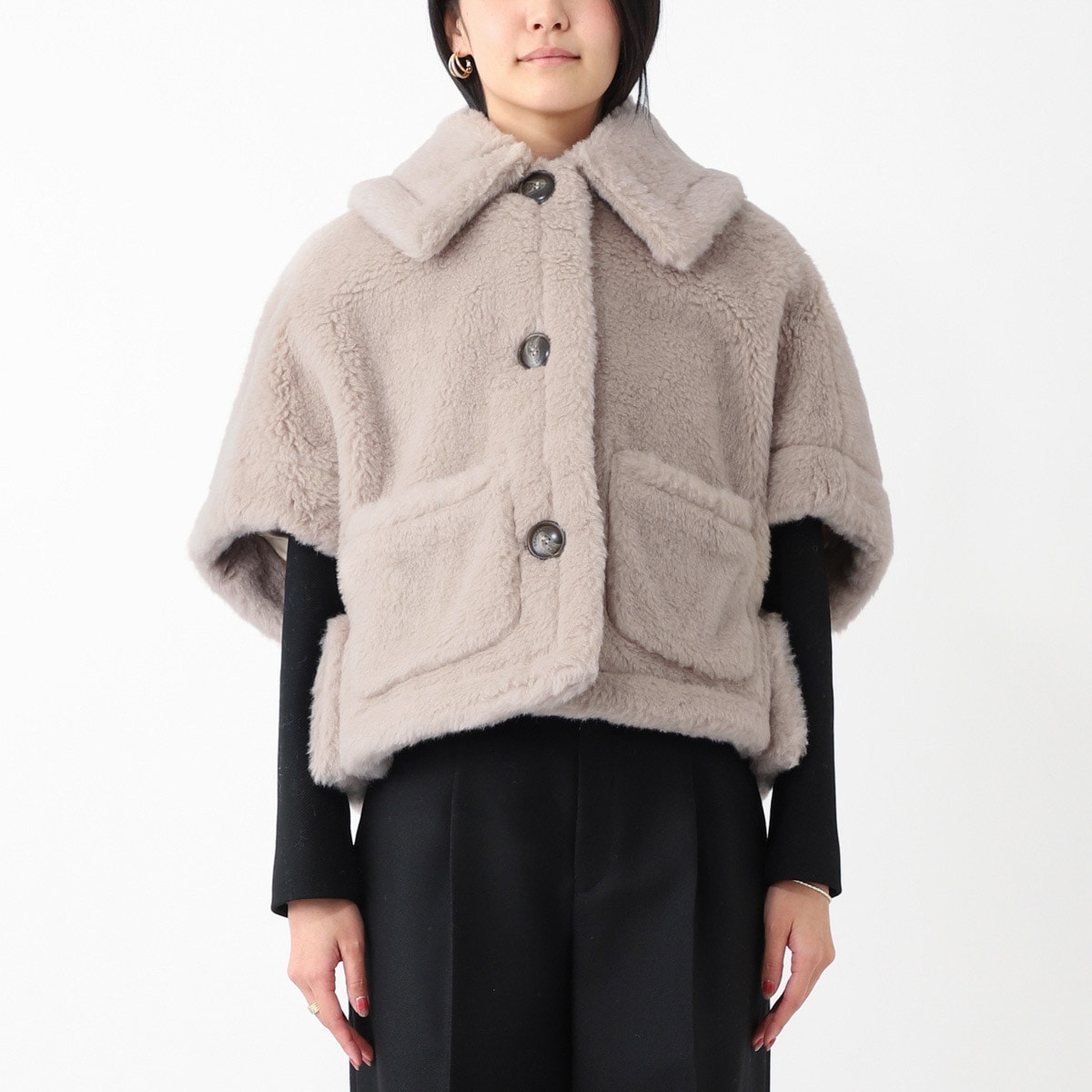 新品 MAX MARA newterzo1 マックスマーラ テディケープ M/L Max Mara マックスマーラ ケープ/ポンチョ/NEWTERZO1 レディース