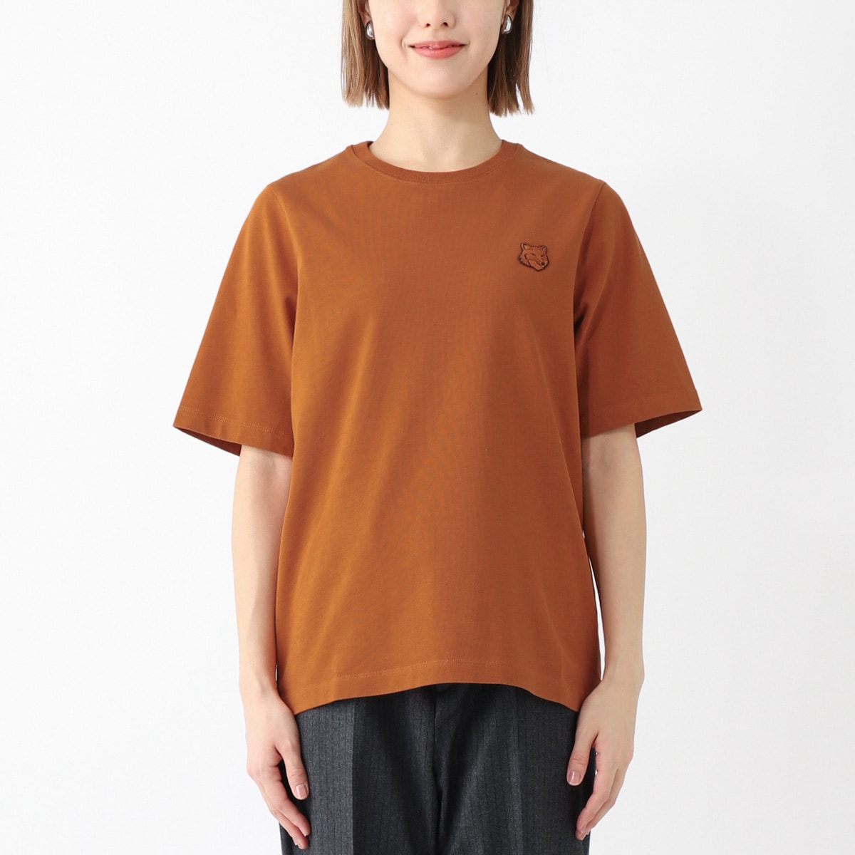 MAISON KITSUNE メゾンキツネ クルーネックTシャツ/BOLD FOX HEAD PATCH COMFORT TEE SHIRT レディース