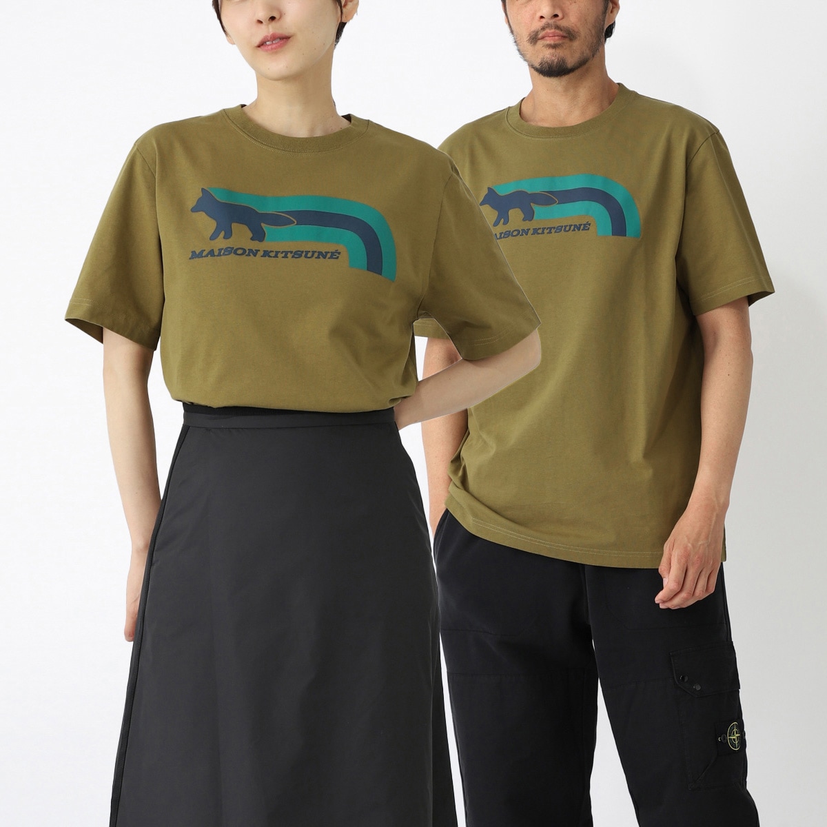 MAISON KITSUNE*称賛に値する*フラッシュフォックス Tシャツ MAISON KITSUNE メゾンキツネ クルーネックTシャツ/FLASH FOX