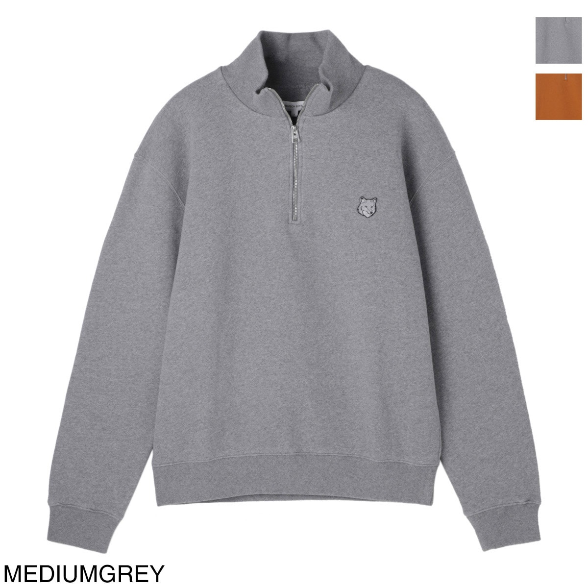 MAISON KITSUNE メゾンキツネ ハーフジップ スウェット/BOLD FOX HEAD PATCH COMFORT HALF ZIP SWEATSHIRT