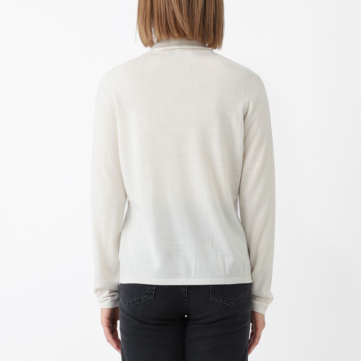 最高級✨Max Mara タートルネック アンゴラ　リブ　ニット　紺　白タグ　M 最高級✨Max Mara タートルネック アンゴラ リブ ニット 紺 白