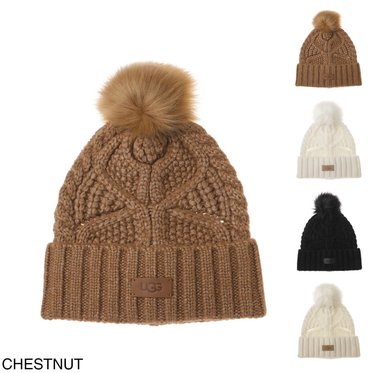 UGG ファーキャップ W FAUX FUR BEANIE W POM 楽天市場】UGG アグ ファーキャップ W FAUX FUR BEANIE W POM フォー
