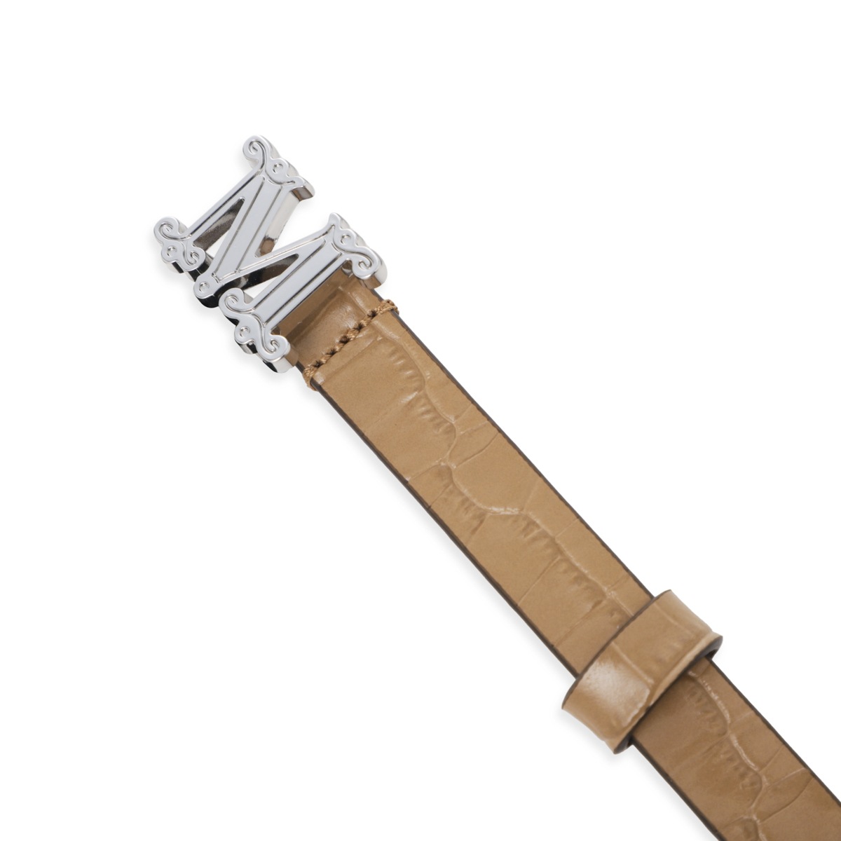 マックスマーラー　クロコベルト Max Mara - 美品 MAXMARA マックスマーラ ベルト クロコダイル 型押し