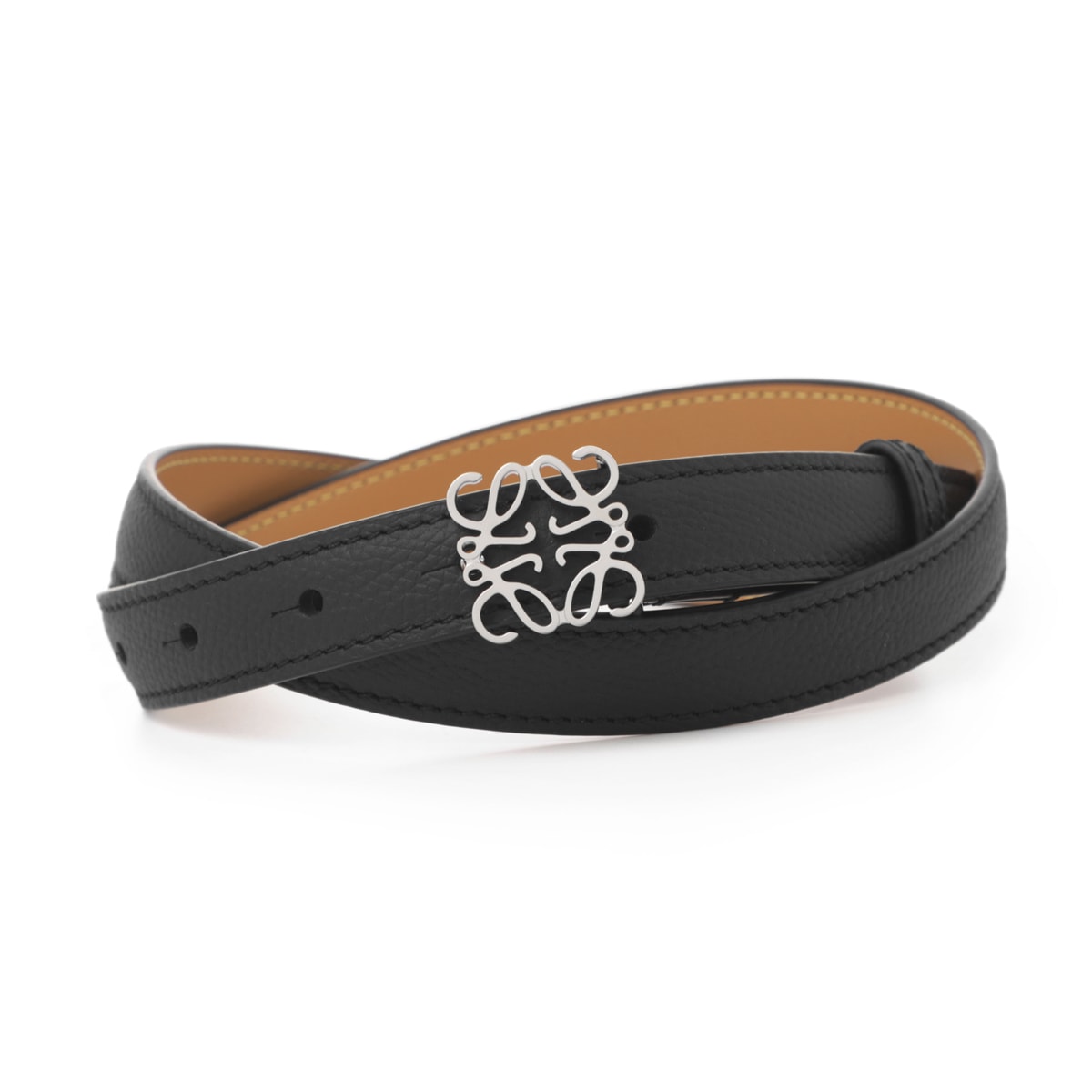 (ハルハル)LOEWE ブラック レザーブレスレット LOEWE ロエベ レザーブレスレット/バングル/TWIST BANGLE