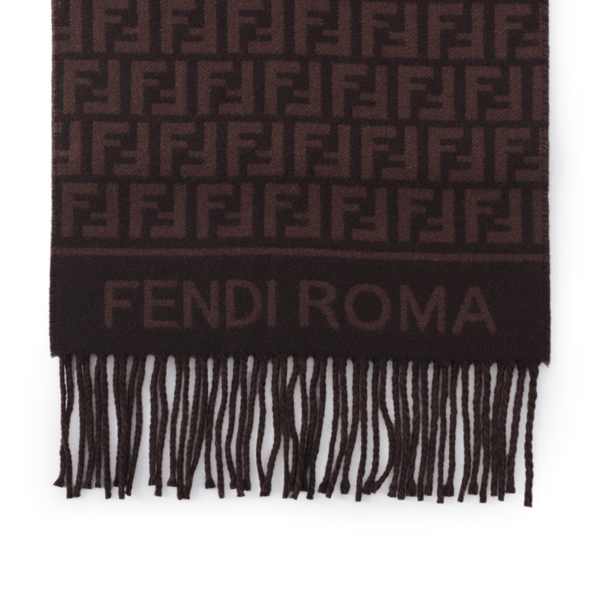 フェンディ マフラー FENDI フェンディ マフラー 市松模様柄 ウール ブラウン系 | ブランド