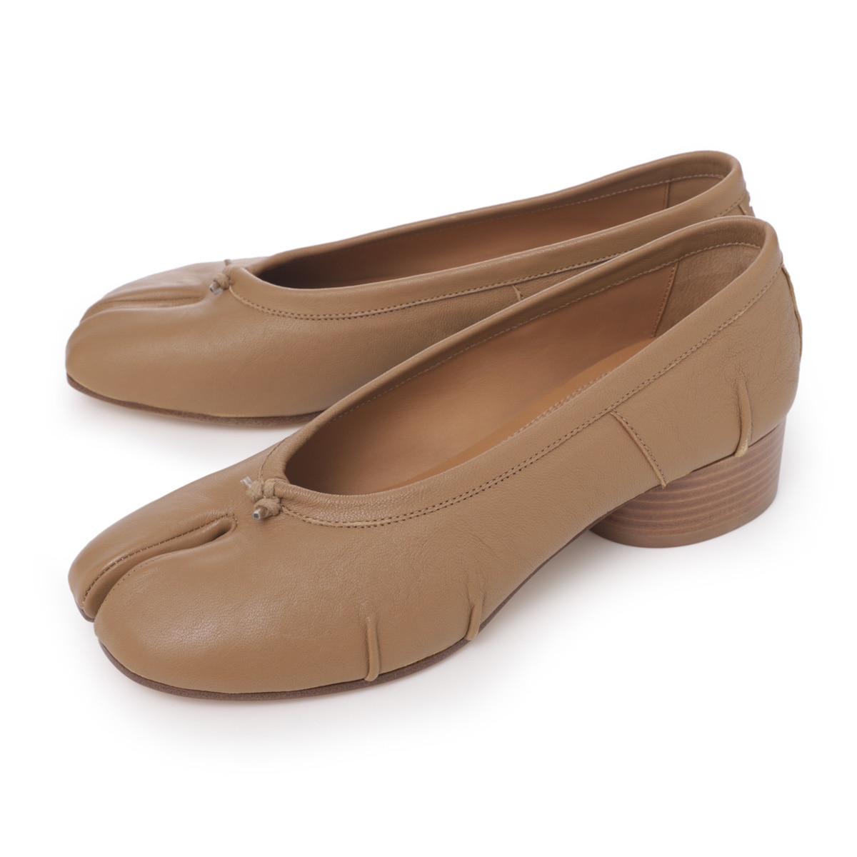 【値下げ】Maison Margiela ブラウン レザー バレエシューズ MAISON MARGIELA メゾンマルジェラ 20AW S58WZ0044 TABI タビ