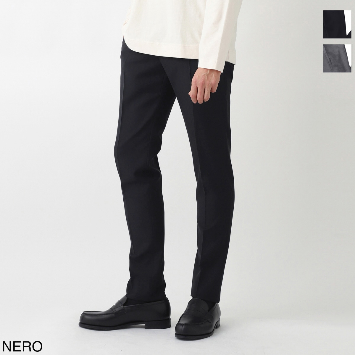 INCOTEX インコテックス ノープリーツ スラックス/ウールパンツ/SLIM FIT 35型【大きいサイズあり】 メンズ