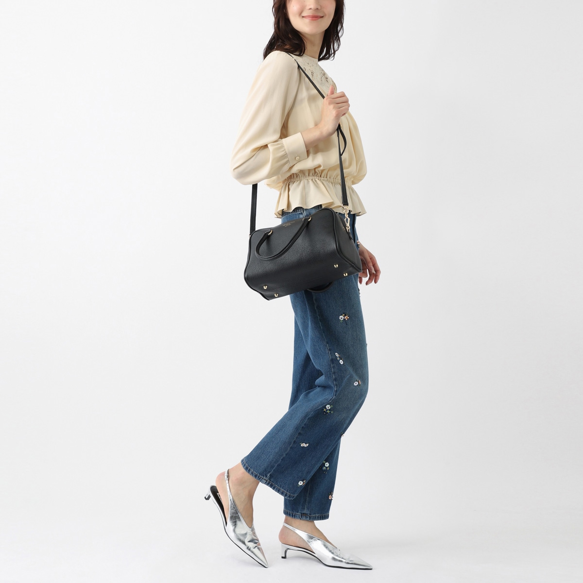 CHRISTIAN VILLA ハンドバッグ 2way シボ 【極美品】☆袋付き 