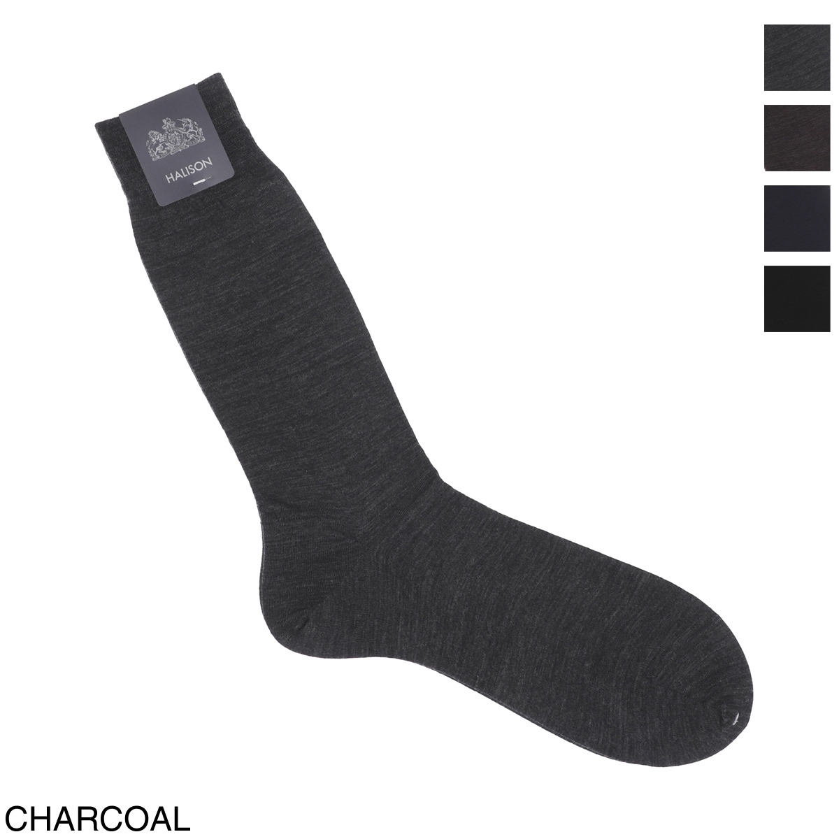 『ネコポス対応(6点まで)』HALISON ハリソン 靴下/ソックス/NZメリノ ハイゲージ 平編 無地 相当サイズ:25～26cm メンズ