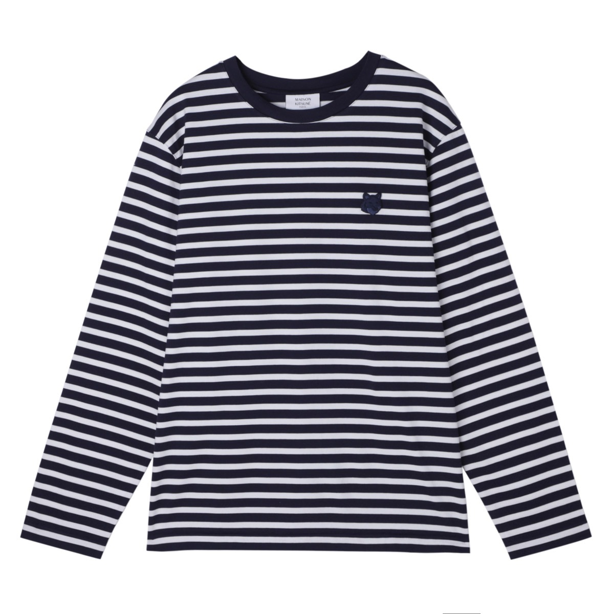 MAISON KITSUNE メゾンキツネ クルーネック 長袖Tシャツ/BOLD FOX HEAD PATCH COMFORT MARIN TEE-SHIRT メンズ