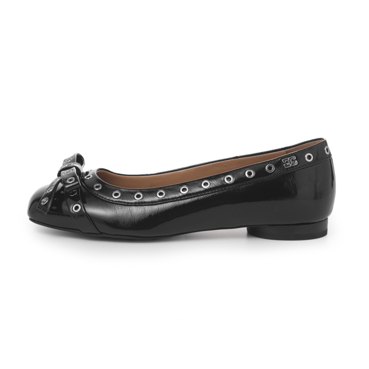 【アウトレット】GANNI ガニー バレエシューズ/フラットシューズ/EYELETS BOW BALLERINA NAPLACK【大きいサイズあり】 レディース