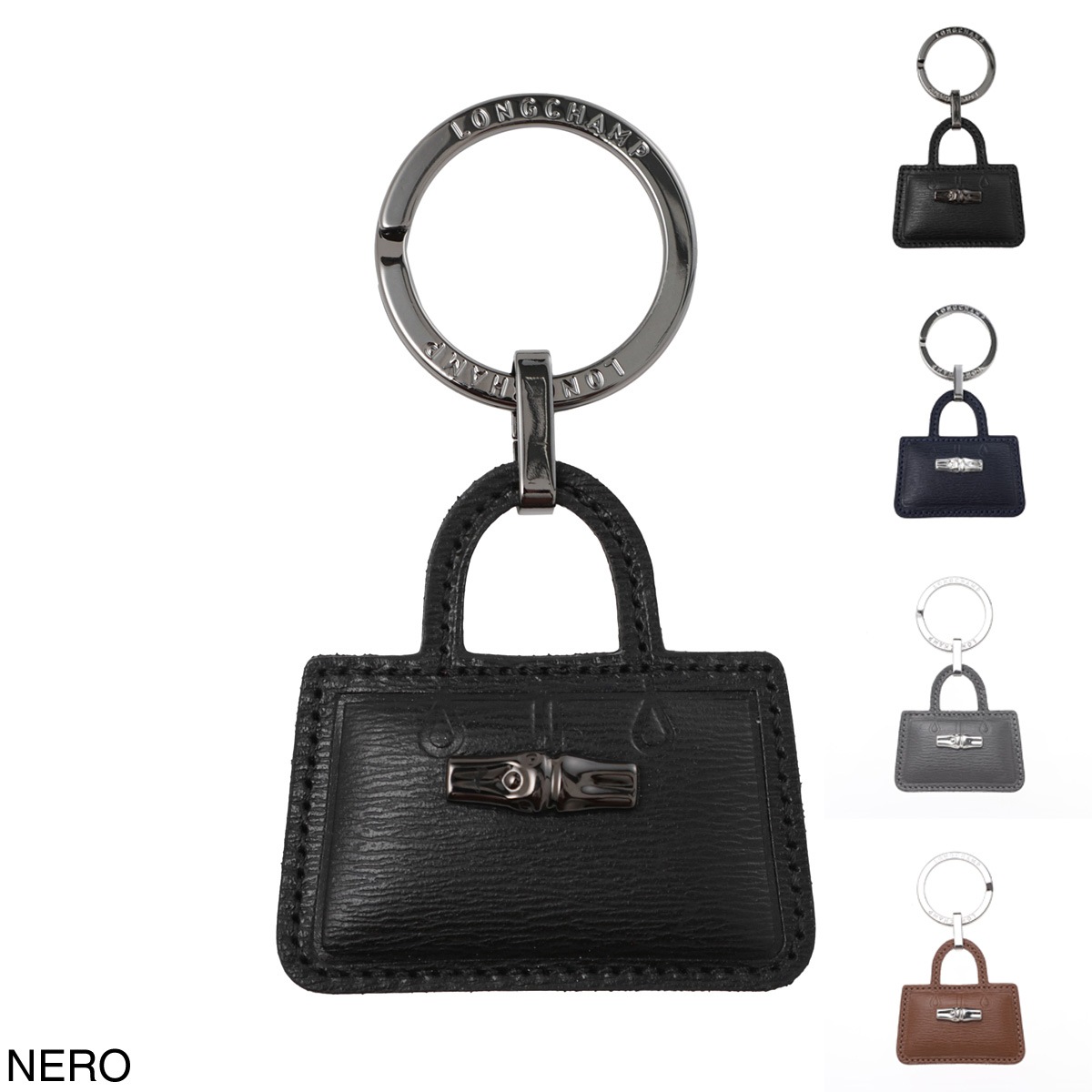 ロンシャン ル プリアージュ キーチャーム ブラック LONGCHAMP ロンシャン キーリング/バッグチャームモチーフ/KEY