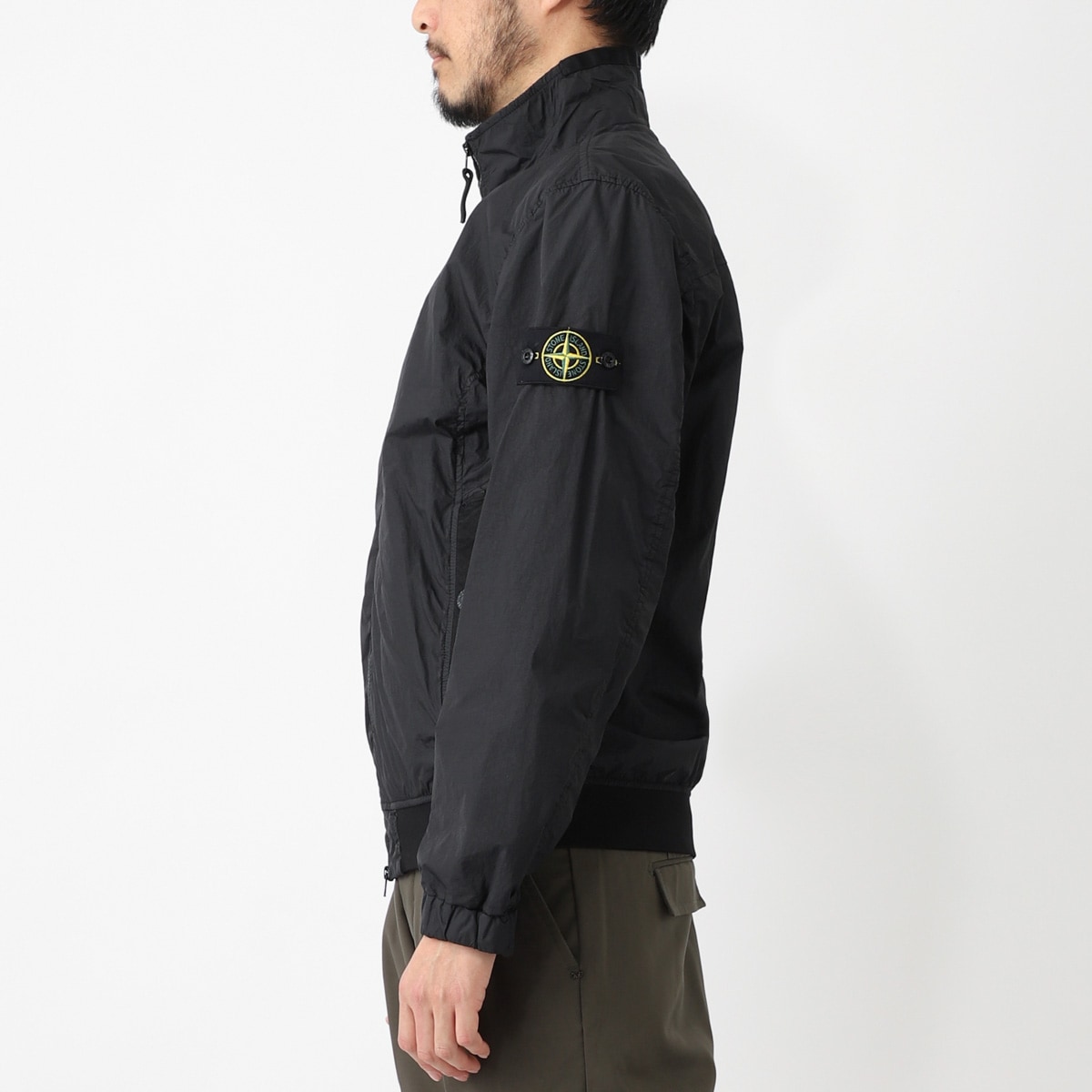 【ワケアリ】Stone  ブラックナイロンジャケット mb-79151072301.jpg