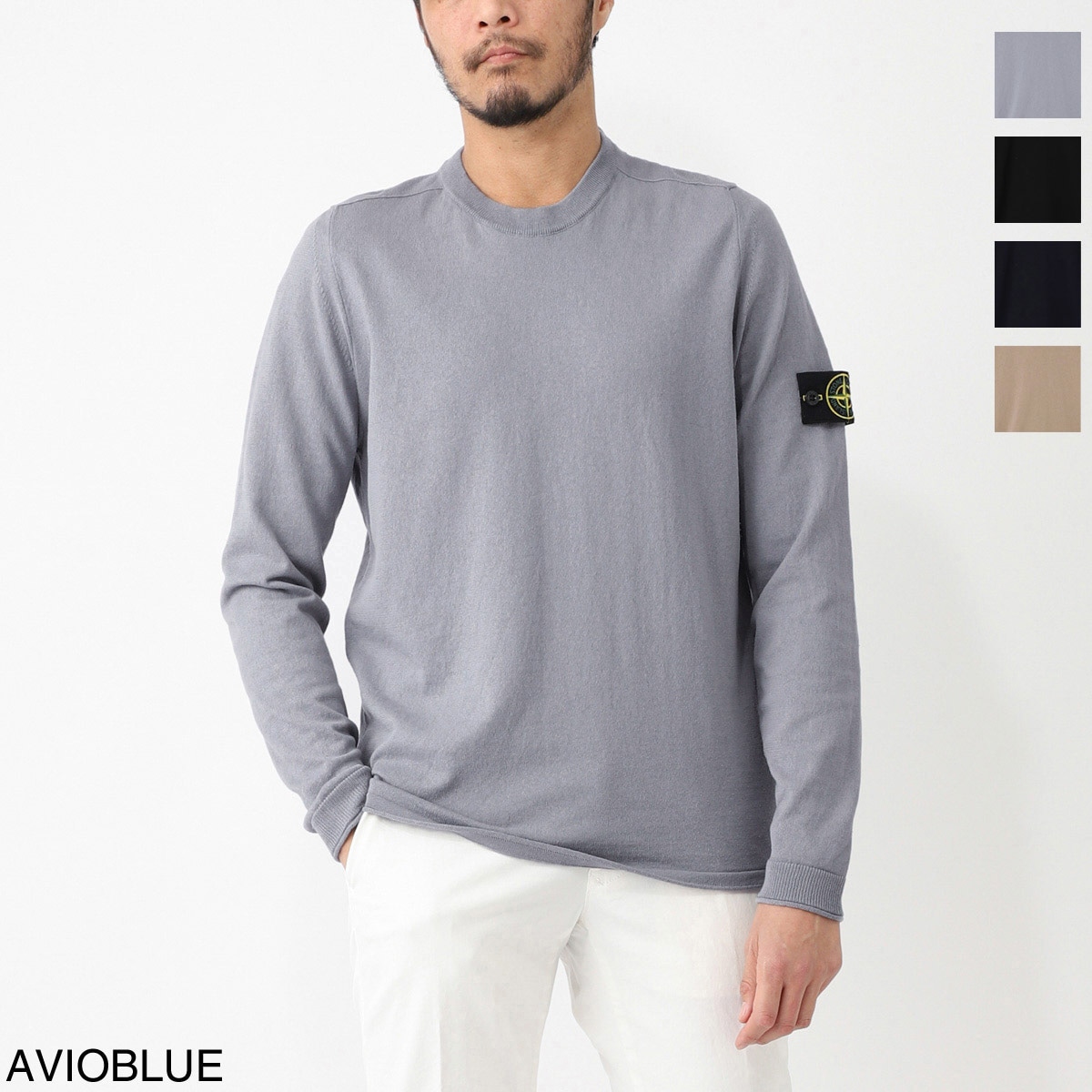 国内発送 Stone 5100062 オーガニックコットンニット STONE ISLAND ストーンアイランド クルーネック ニット/5100062
