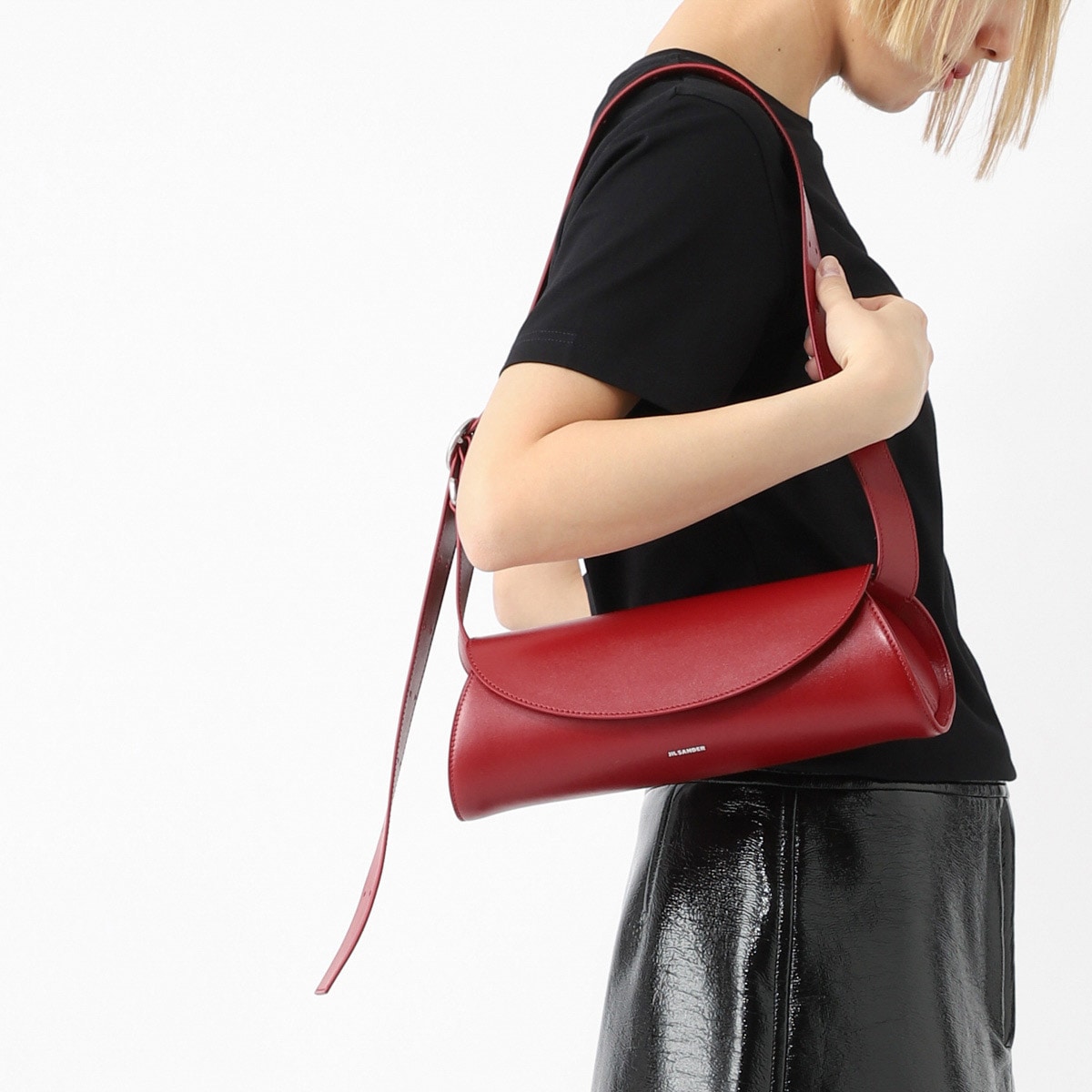 良品 ジルサンダー 2way レザー バッグ 鞄 鍵付き 赤 レディース メンズ JIL SANDER（ジルサンダー） （JIL SANDER）J-SHOPPER MD レザー