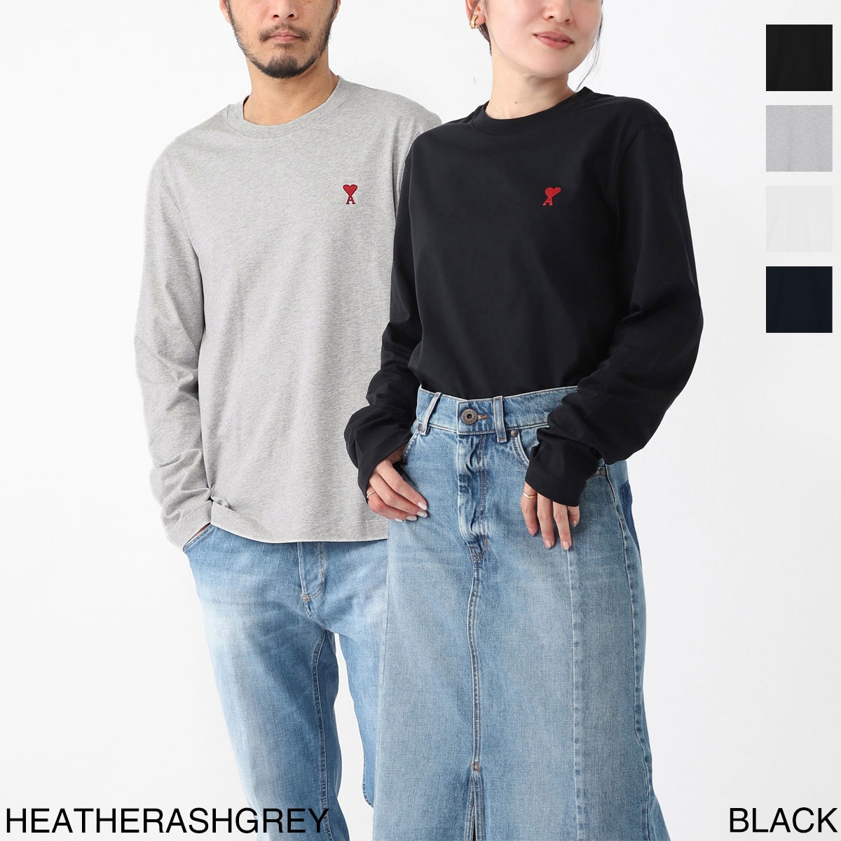 AMI アミ クルーネック 長袖Tシャツ/AMI DE COEUR LONG SLEEVES T-SHIRT