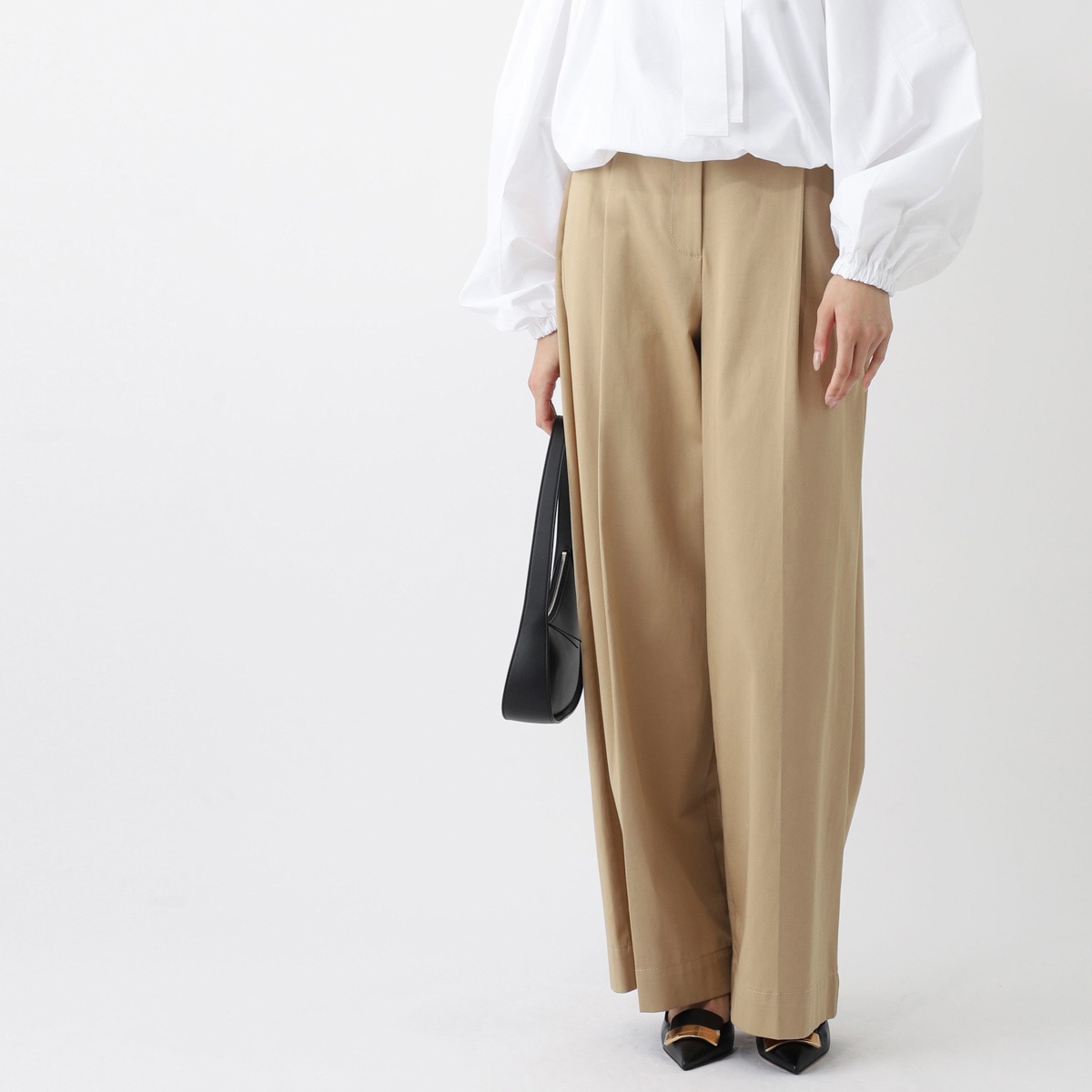 ウィークエンドマックスマーラ NEBBIE コットン ワイドパンツ アウトレット】【ラスト1点】WEEKEND Max Mara ウィークエンド
