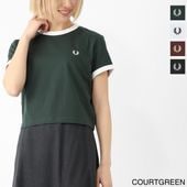 『ネコポス対応(1点まで)』FRED PERRY フレッドペリー クルーネックTシャツ/CROPPED RINGER T-SHIRT レディース