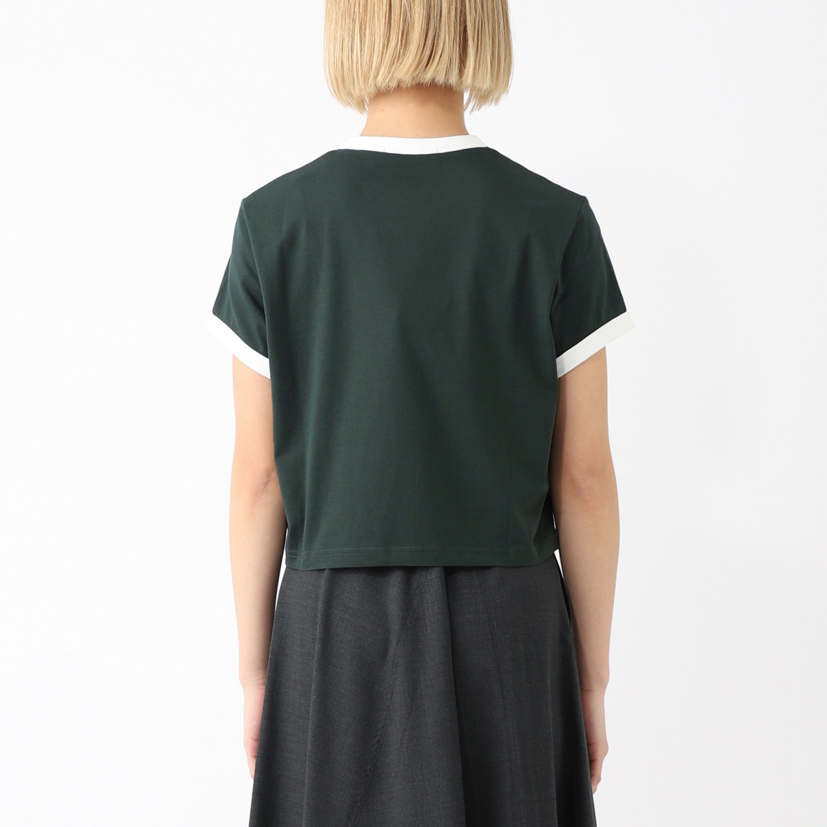 『ネコポス対応(1点まで)』FRED PERRY フレッドペリー クルーネックTシャツ/CROPPED RINGER T-SHIRT レディース