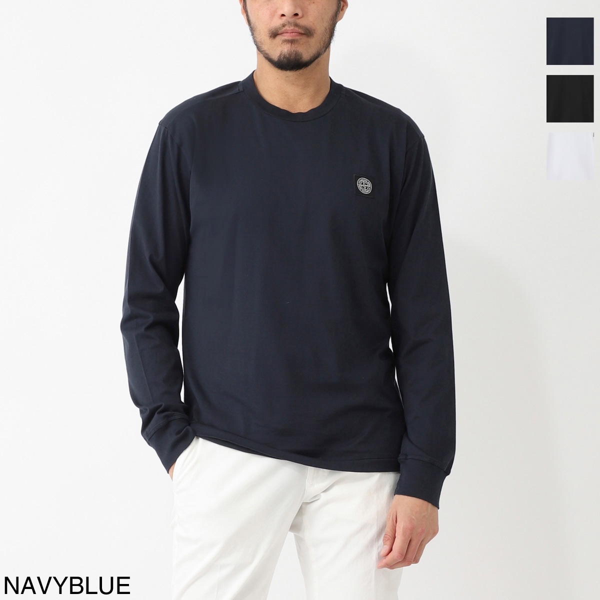 STONE ISLAND◆長袖Tシャツ/M/コットン/BLK/721520458 STONE ISLAND ストーンアイランド クルーネック 長袖Tシャツ&frasl;2100227